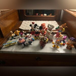 17 Piece Lot of Mixed Character Figurines Disney Care Bears Cabbage Patch Peanut